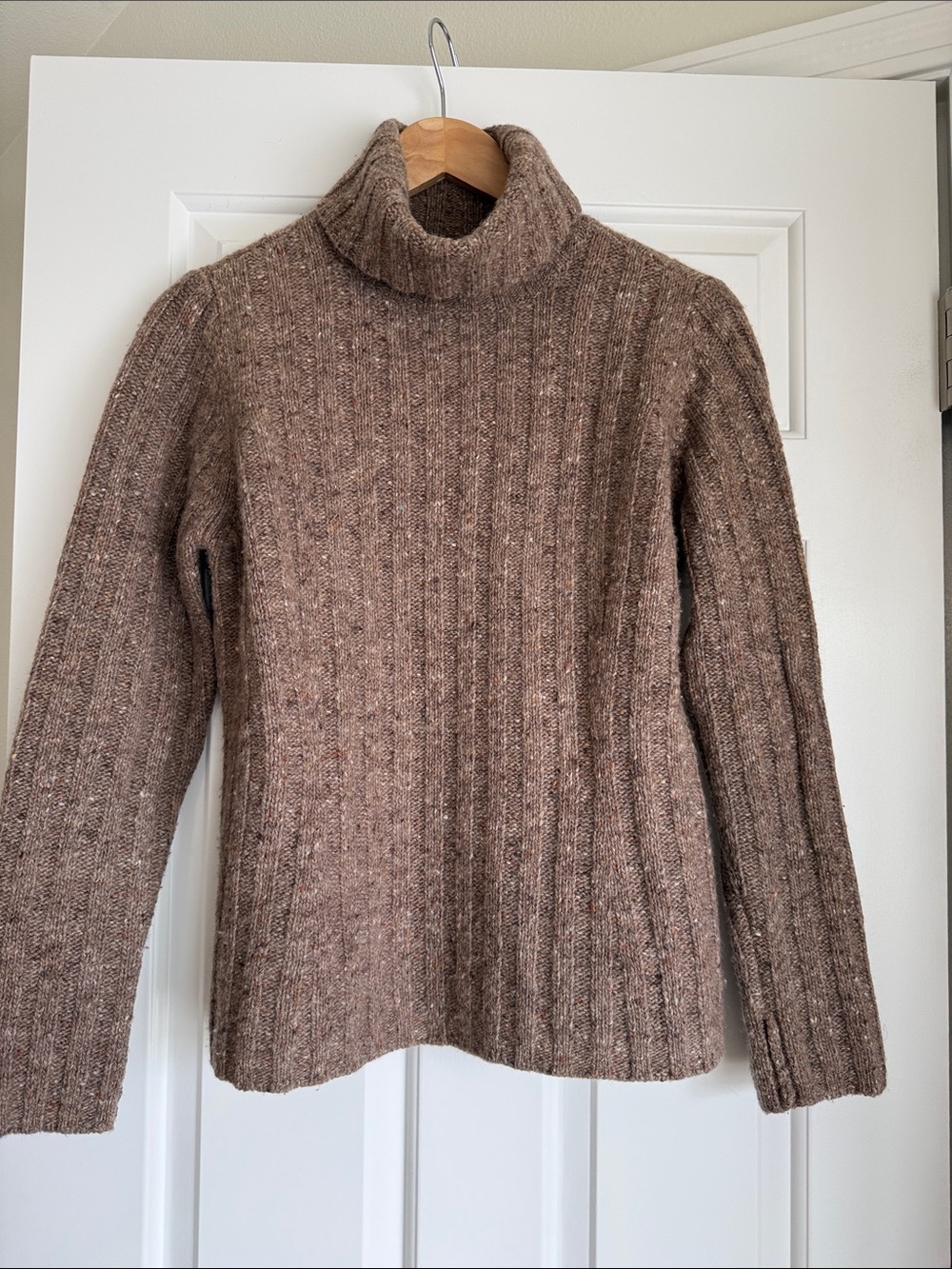 Garnet Hill Light Brown Turtleneck Sweater. Size small.